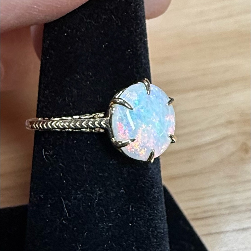 Australian Opal and 14k Yellow Gold Ring